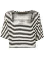 Bellerose Striped Half Sleeve Tee - Nude & Neutrals