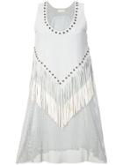 Drome Studded Fringe Dress - Blue