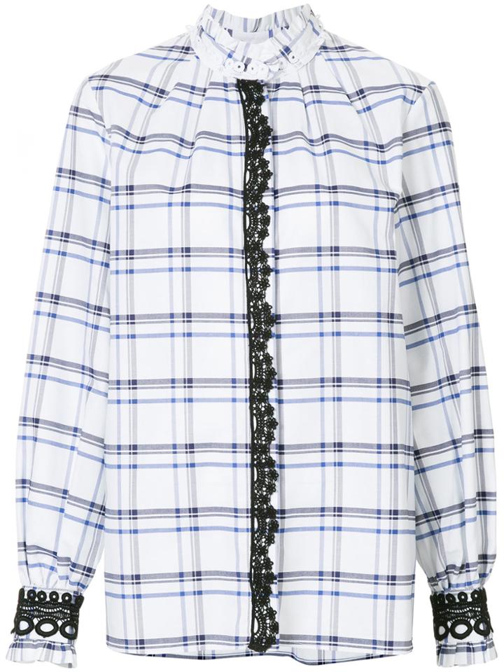 Msgm Check Print Shirt - White