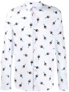 Ps Paul Smith Floral Slim Fit Shirt - Blue