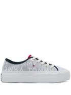 Tommy Hilfiger Jacquard Flatform Sneakers - White
