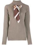 Jejia Scarf Detail Jumper - Brown