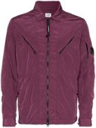 Cp Company Logo Detail Cotton Lightweight Jacket - Pink & Purple