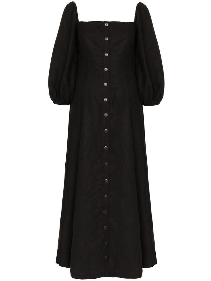Mara Hoffman Mhoff Marlow Drs Offshdr Midi - Black
