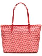 Lancaster Patterned Shopping Tote - Red