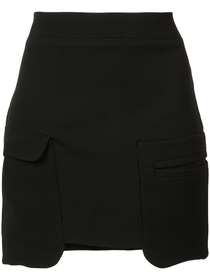 Les Animaux Cut Off Pocket Skirt - Black