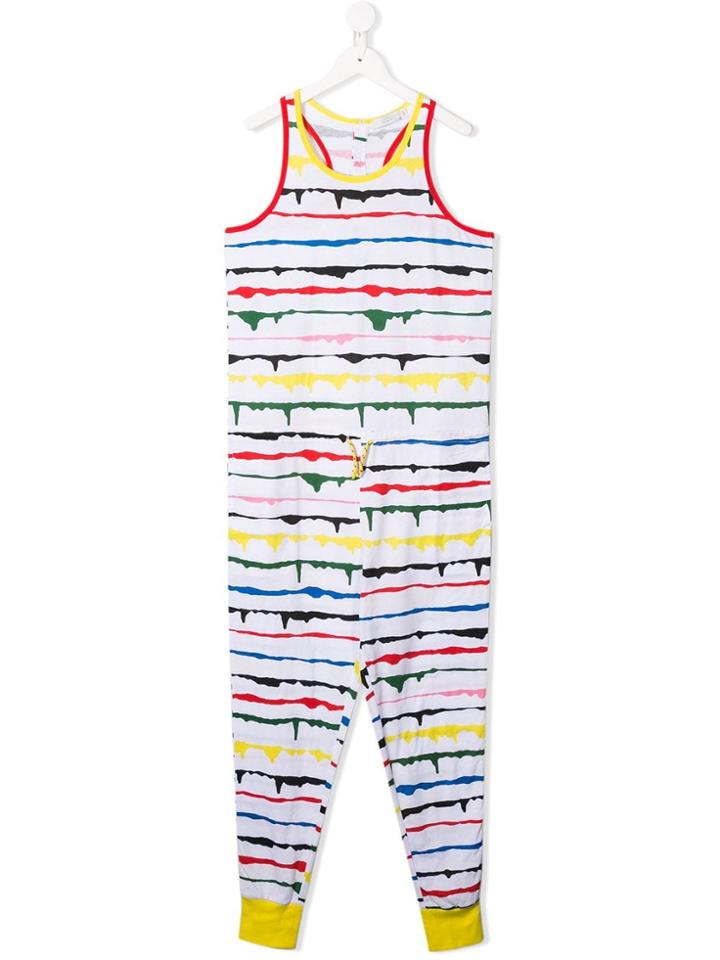 Stella Mccartney Kids Teen Striped Print Jumpsuit - White