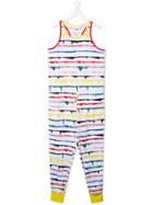 Stella Mccartney Kids Teen Striped Print Jumpsuit - White