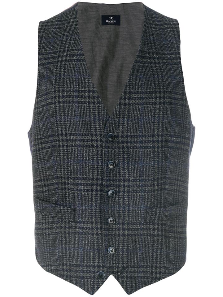 Hackett Checked Waistcoat - Blue
