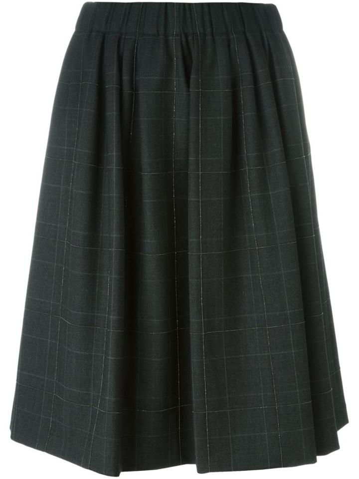Brunello Cucinelli Metallic Check Pattern Skirt