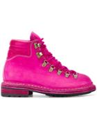 Guidi Distressed 'cordovan' Trekking Boots - Pink & Purple