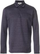 Canali Long-sleeved Polo Top - Pink & Purple