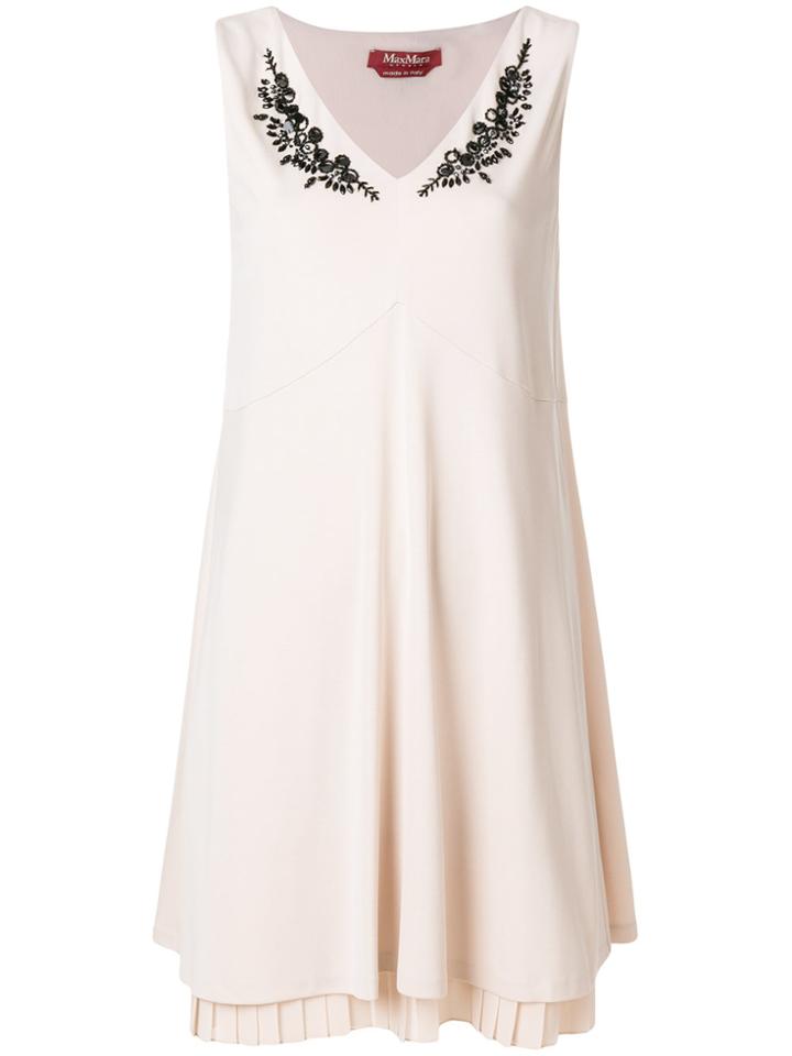 Max Mara Studio Beaded Layered Dress - Pink & Purple
