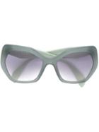 Prada Eyewear Hexagonal Frame Sunglasses - Green