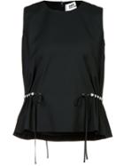 Noir, Le Lis Embellished Drawstring Top, Women's, Size: Medium, Black, Cupro/polyester/rayon