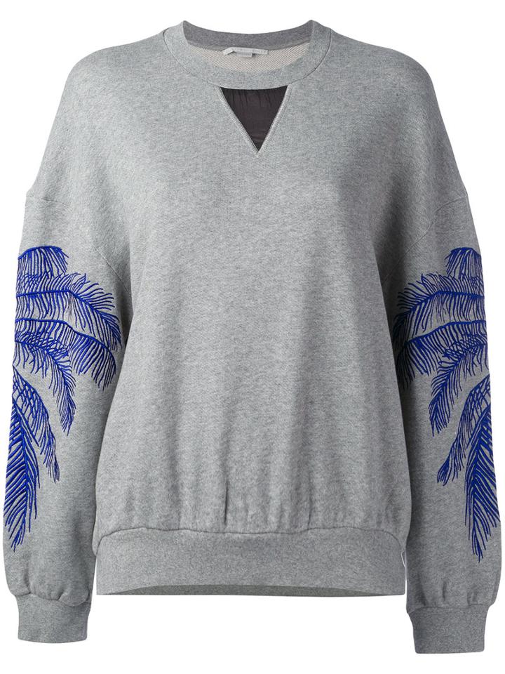 Stella Mccartney - Feather Print Sweatshirt - Women - Cotton/polyamide/viscose - 38, Grey, Cotton/polyamide/viscose
