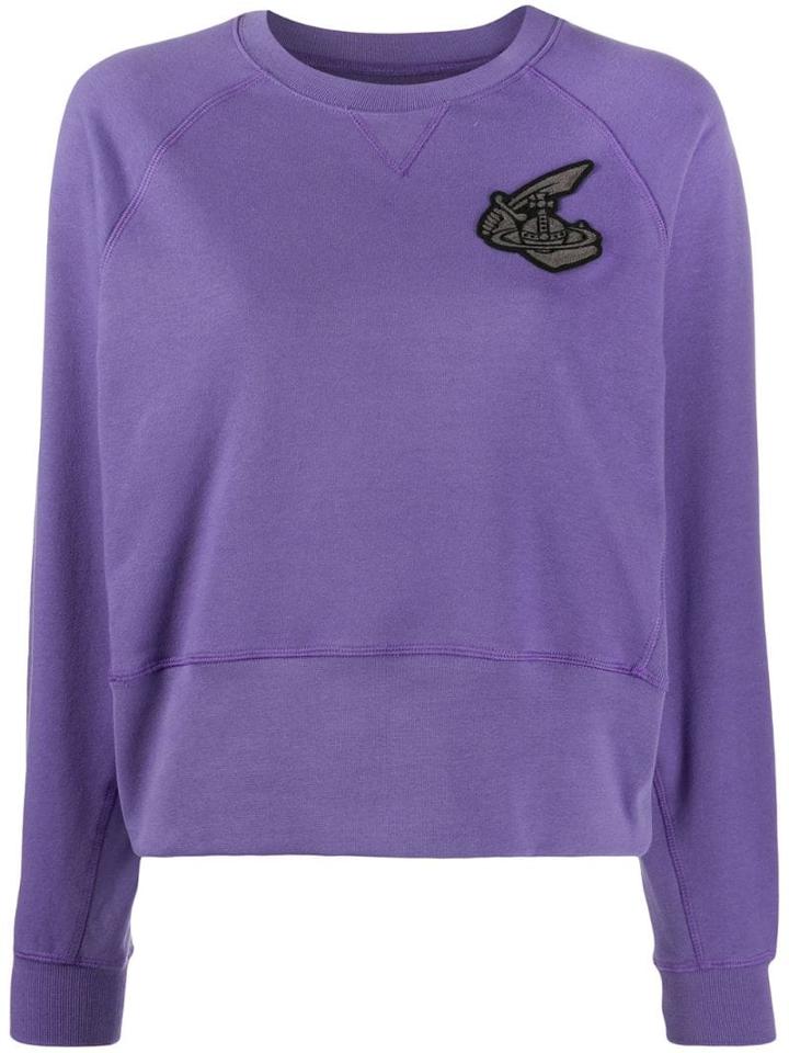 Vivienne Westwood Logo Embroidered Sweatshirt - Purple