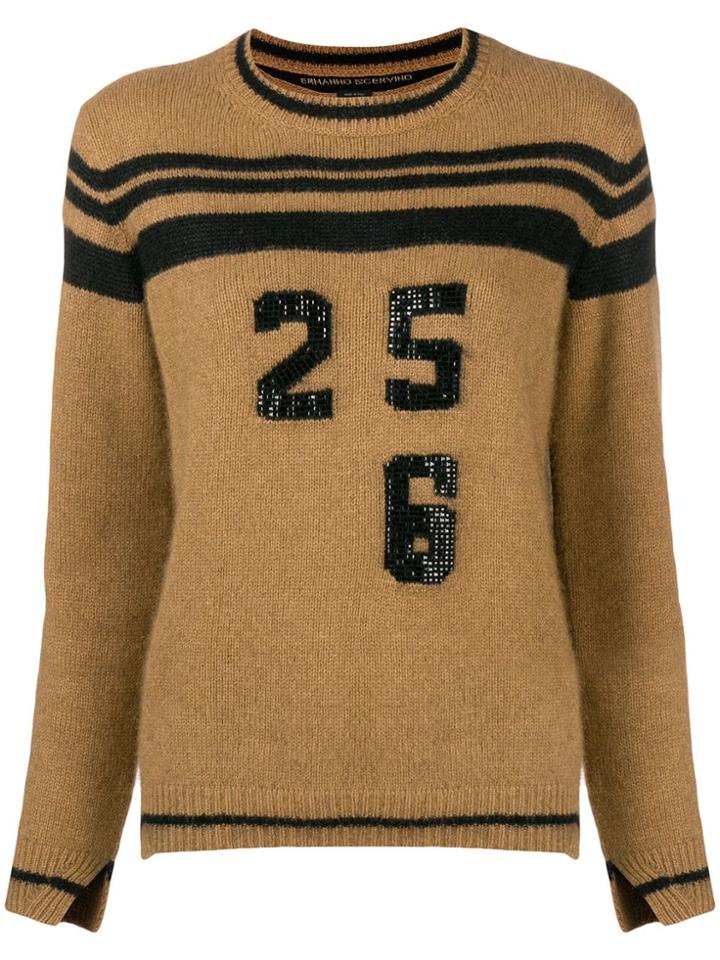 Ermanno Scervino Sequin Number Jumper - Brown