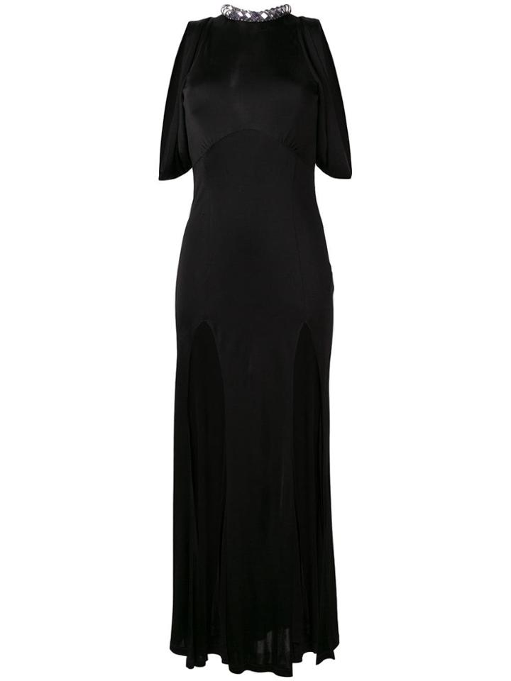 Attico Front Split Gown - Black