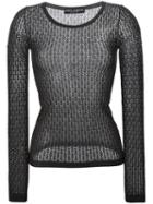 Dolce & Gabbana Open Knit Sweater, Women's, Size: 44, Black, Silk