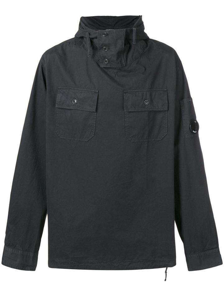 Cp Company Patch Pocket Hooded Pullover - Black