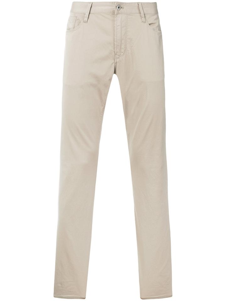 Emporio Armani Straight-leg Trousers - Nude & Neutrals