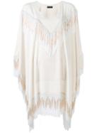 Baja East - Embellished Flared Top - Women - Triacetate/polyester - 1, Nude/neutrals, Triacetate/polyester