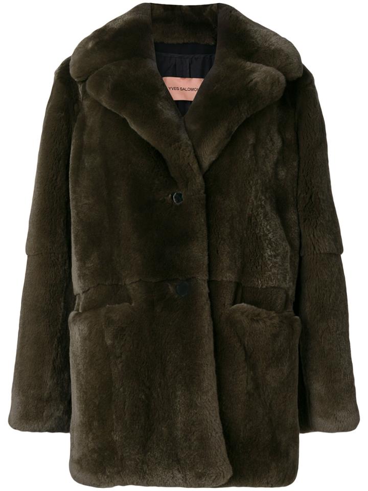 Yves Salomon Rex Coat - Green