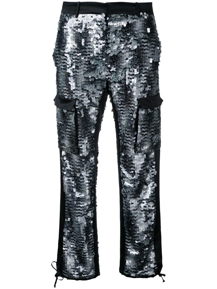 Redemption Sequin Embellished Cargo Trousers - Black