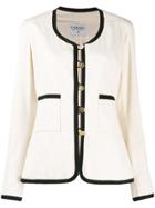 Chanel Pre-owned 1990's Round Neck Slim Jacket - White