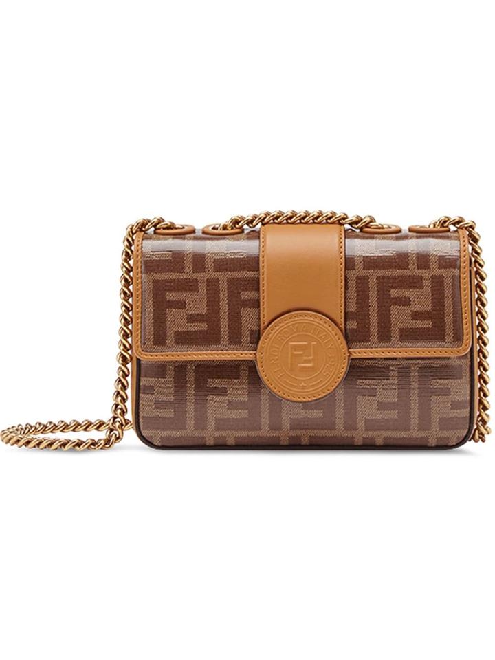 Fendi Mini Double F Shoulder Bag - Brown