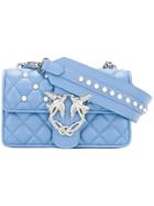 Pinko Embellished Quilted Shoulder Bag - Blue