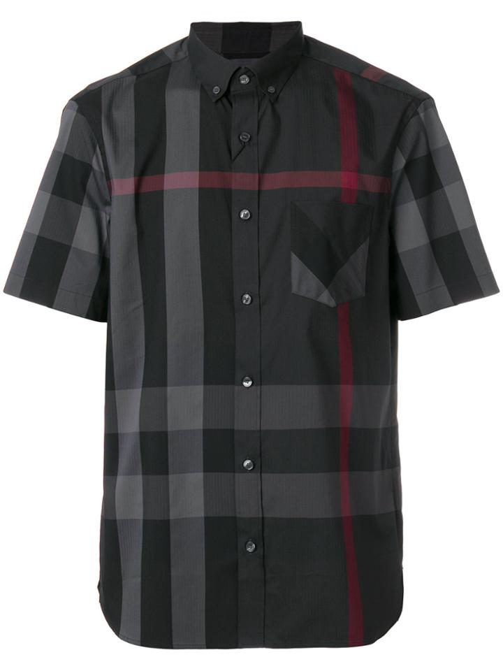 Burberry Check Detail Shirt - Grey