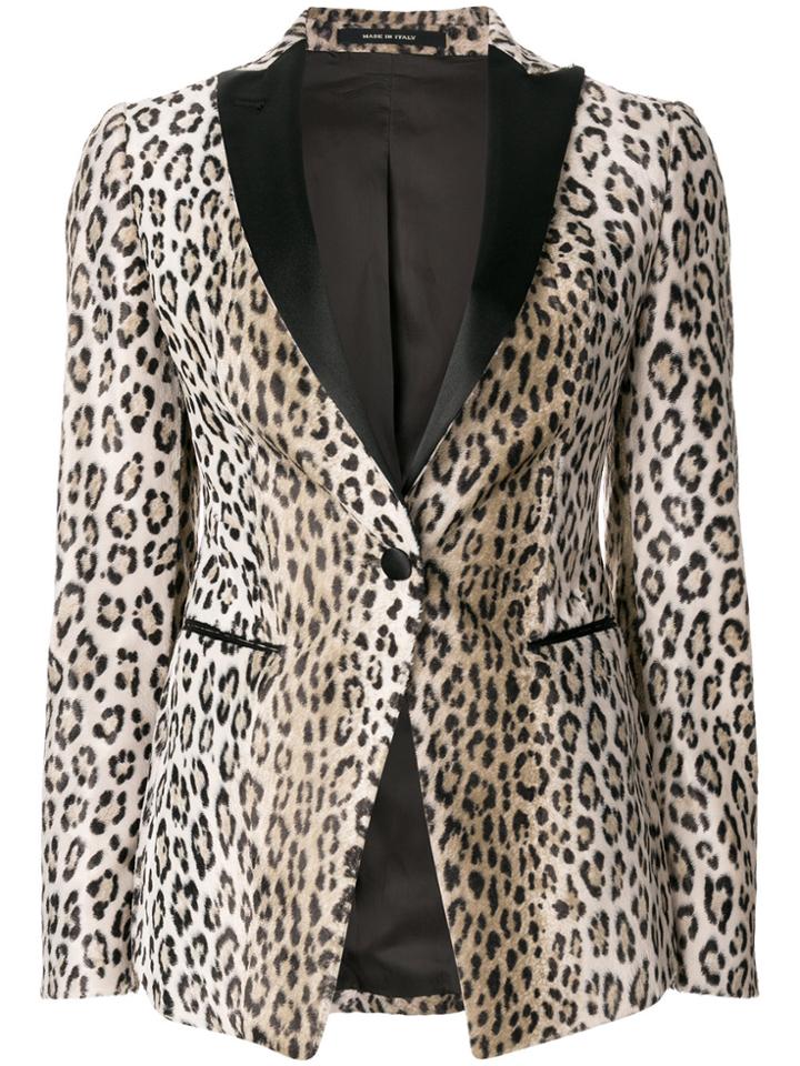Tagliatore Leopard Pattern Blazer - Brown