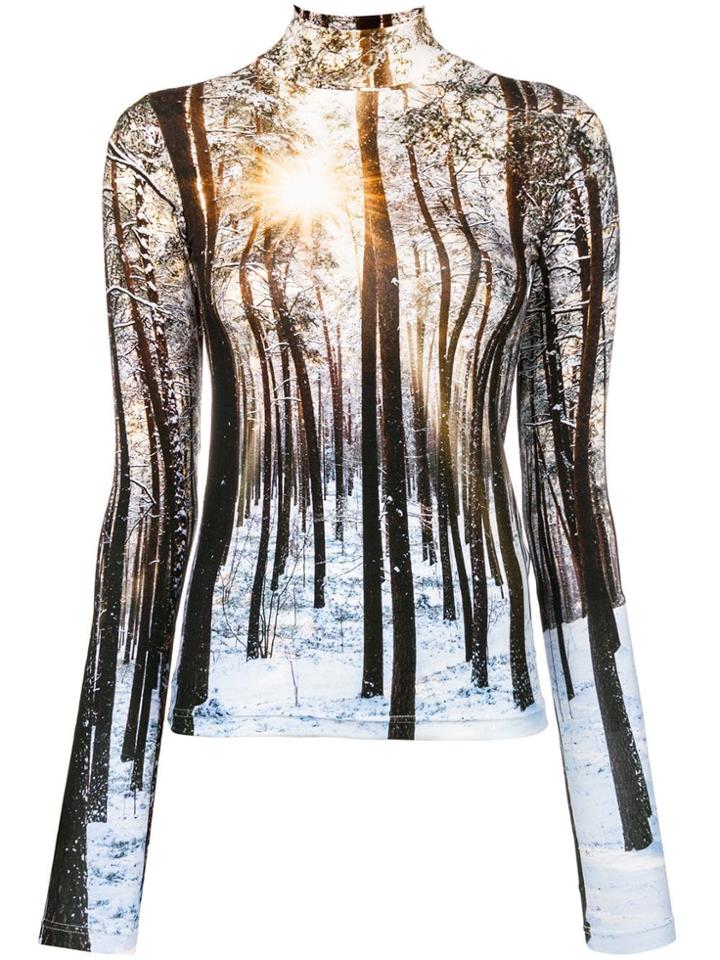 R13 Orchard Print Turtleneck Top - Brown