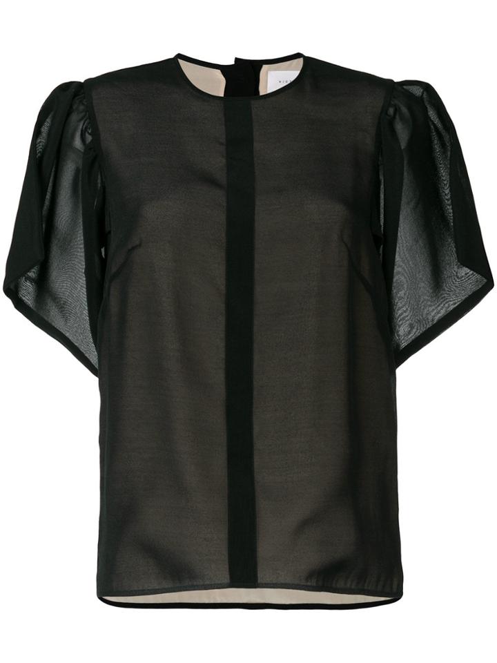 Victoria Beckham Draped-sleeve Top - Black