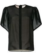 Victoria Beckham Draped-sleeve Top - Black