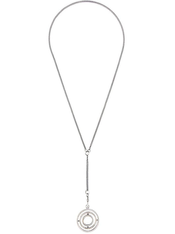 Ann Demeulemeester Circle Pendant Necklace, Men's, Metallic