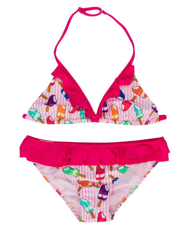 Mc2 Saint Barth Kids Teen Striped Printed Bikini - Pink & Purple