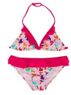 Mc2 Saint Barth Kids Teen Striped Printed Bikini - Pink & Purple