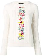 Max Mara Floral Embroidered Sweater - Neutrals
