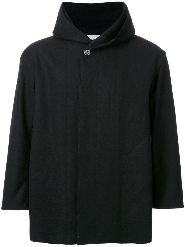 Factotum Hooded Short Coat, Men's, Size: 44, Black, Nylon/wool