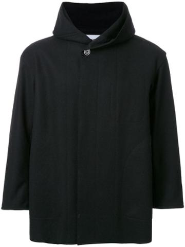 Factotum Hooded Short Coat, Men's, Size: 44, Black, Nylon/wool