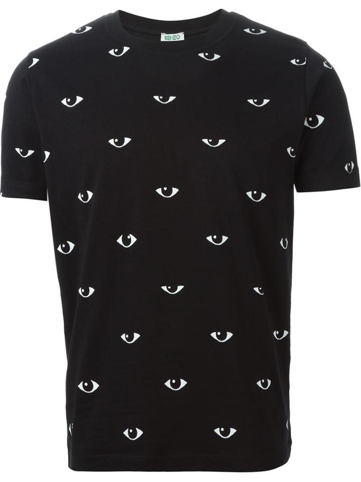 Kenzo 'eyes' T-shirt, Men's, Size: Large, Black, Cotton