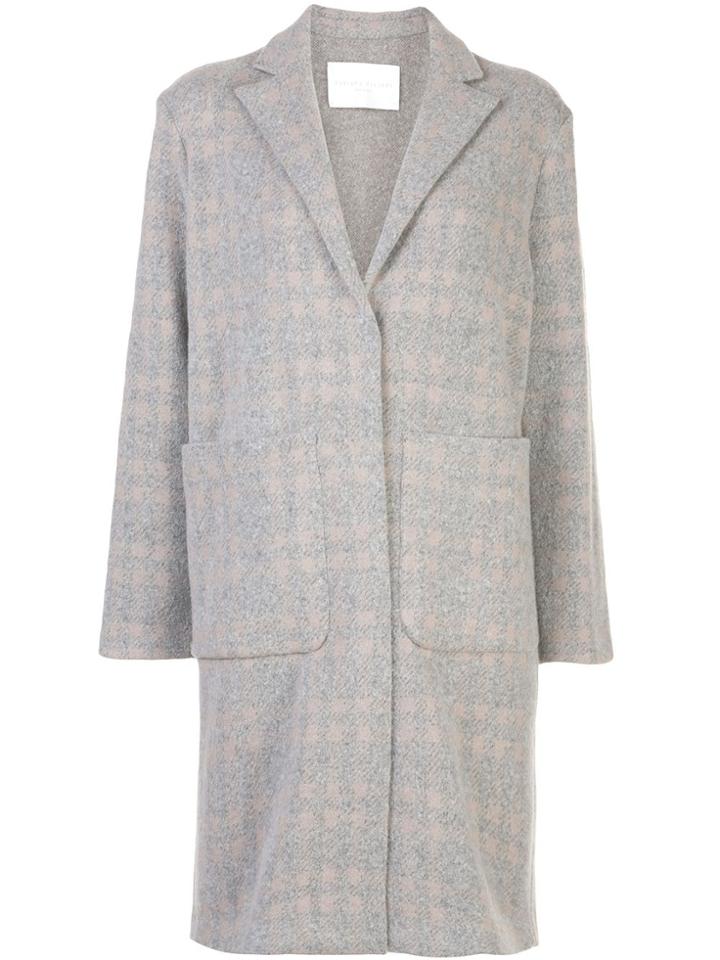 Fabiana Filippi Checked Single-breasted Coat - Grey