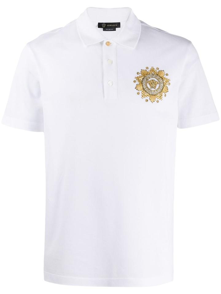 Versace Medusa Head Motif Polo Shirt - White