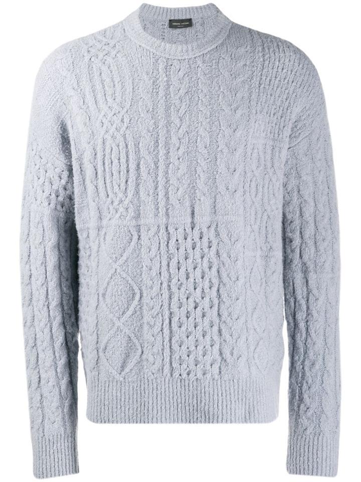Roberto Collina Cable Knit Sweatshirt - Blue