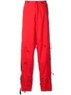 Unravel Project Toggle Detailed Cargo Trousers - Red