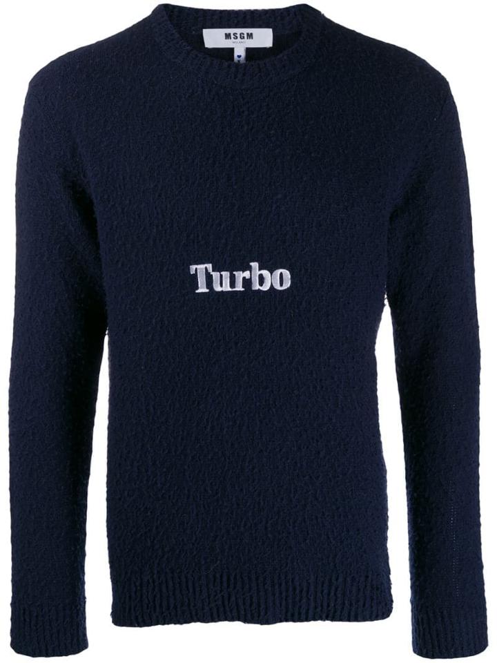 Msgm Turbo Sweater - Blue