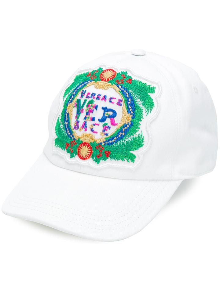 Versace Embroidered Baseball Cap - White